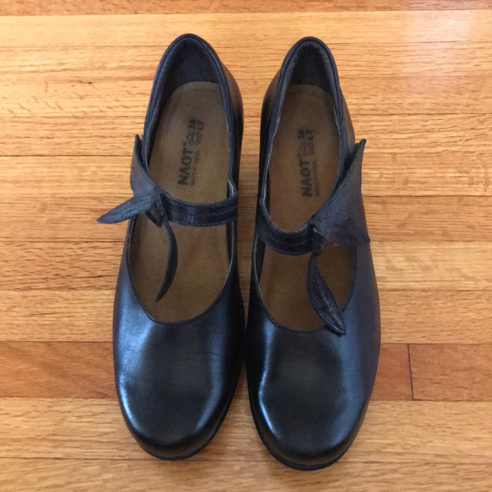 NAOT black leather wedge.